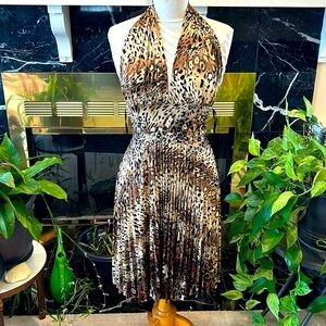 Leopard halter dress